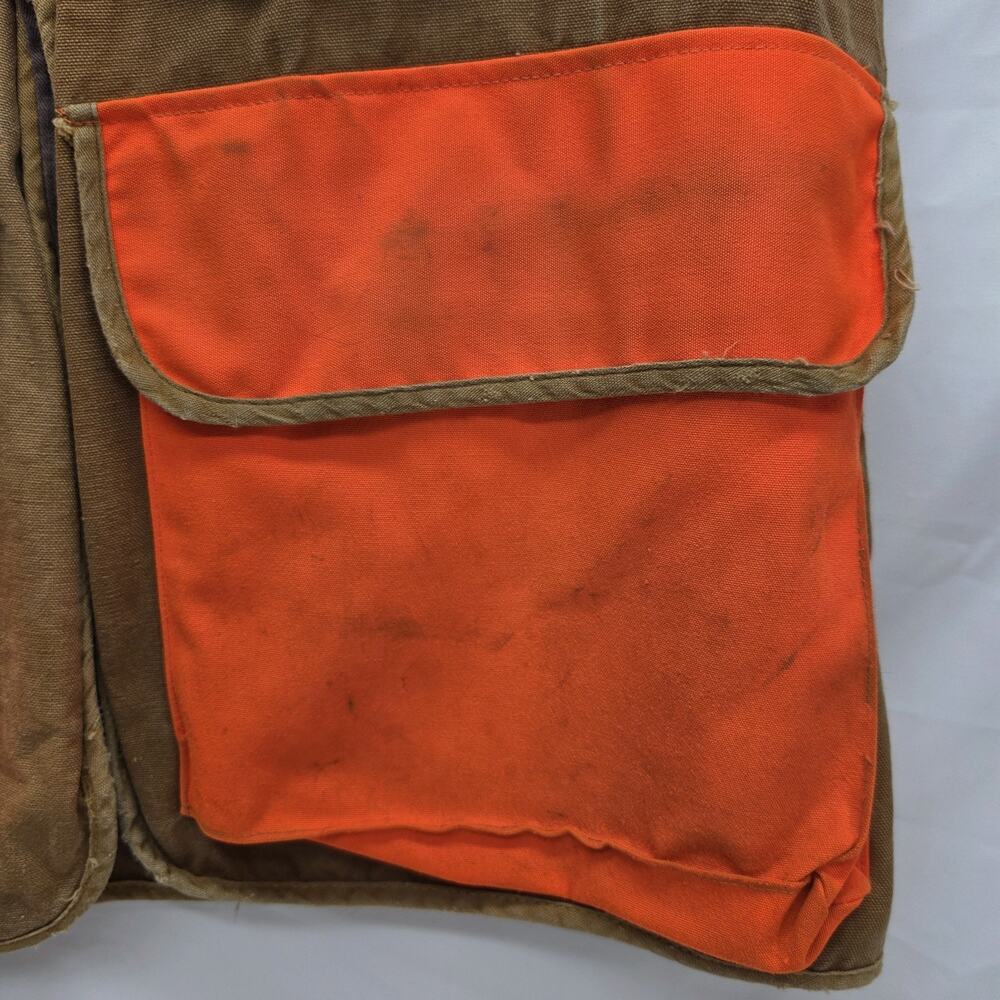 Vintage SafTBak Hunting Vest Blaze Orange Canvas Game Pockets USA - Picture 2 of 15